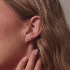 Sacred Heart Flatback Studs in 18K Gold