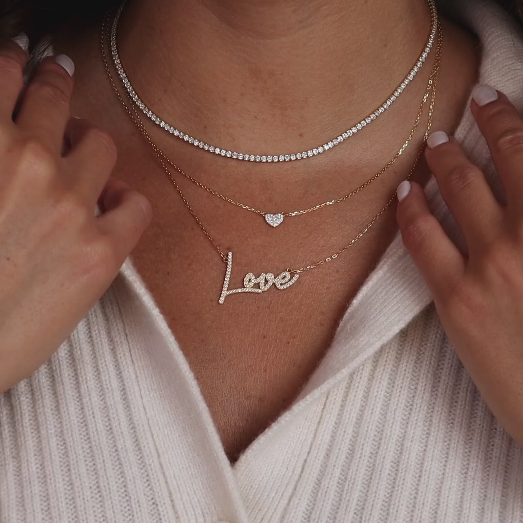 Pave Handwriting Necklace