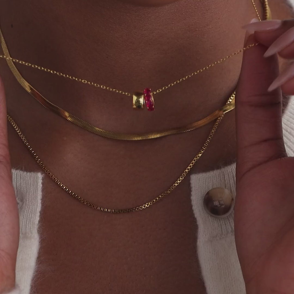 Duo Circle Birthstone Necklace