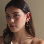 Pendientes de cadena de perlas de diamantes