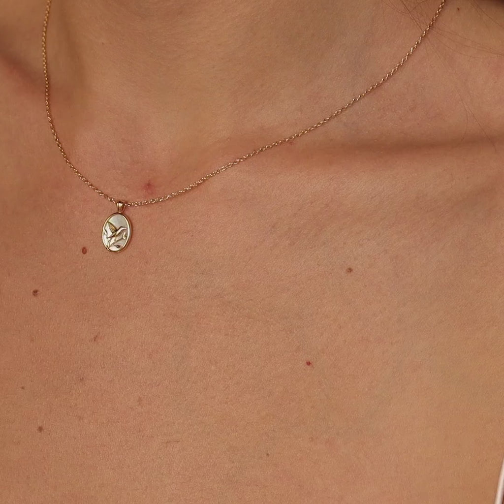 Pearl Hummingbird Necklace