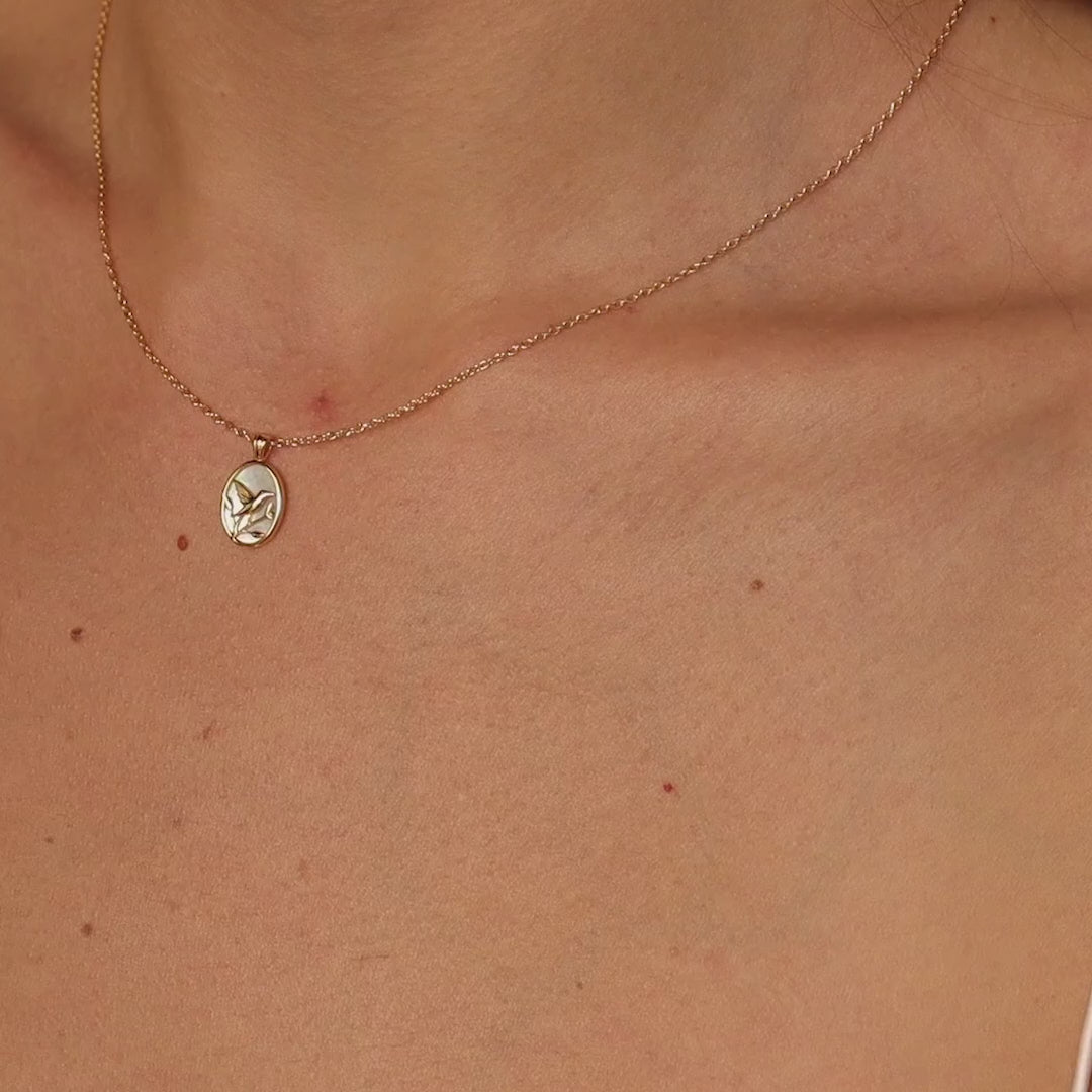 Pearl Hummingbird Necklace