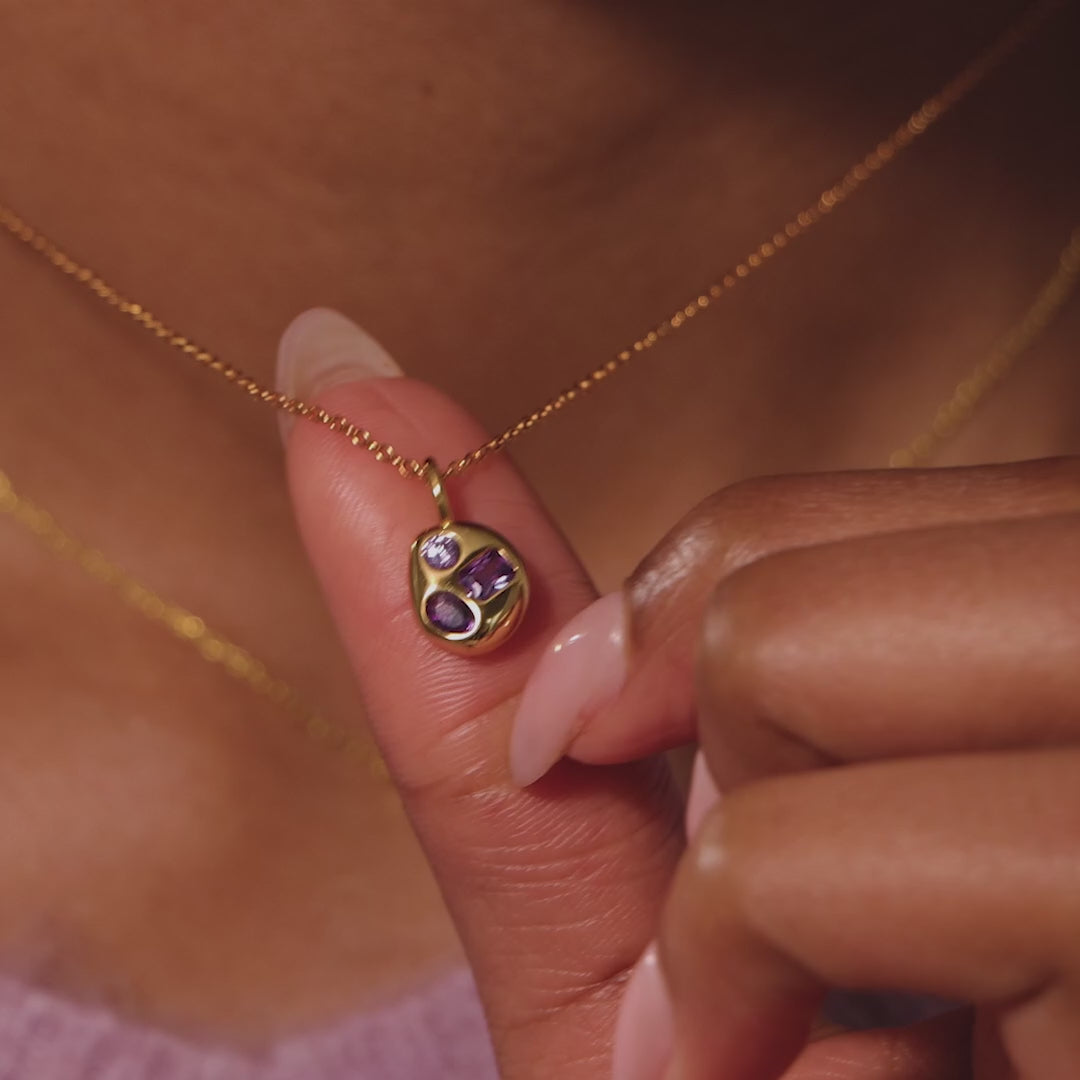 Mixed Birthstone Capsule Necklace