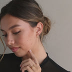 Onyx Pave Beaded Hoops