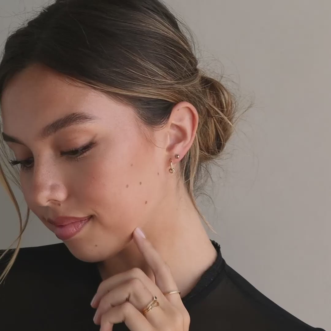 Onyx Pave Beaded Hoops