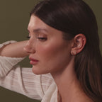 Diamond Bezel Flatback Studs Set in 18K Gold