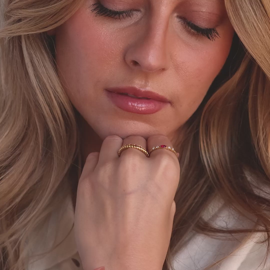 Dainty Marquise Garnet Ring