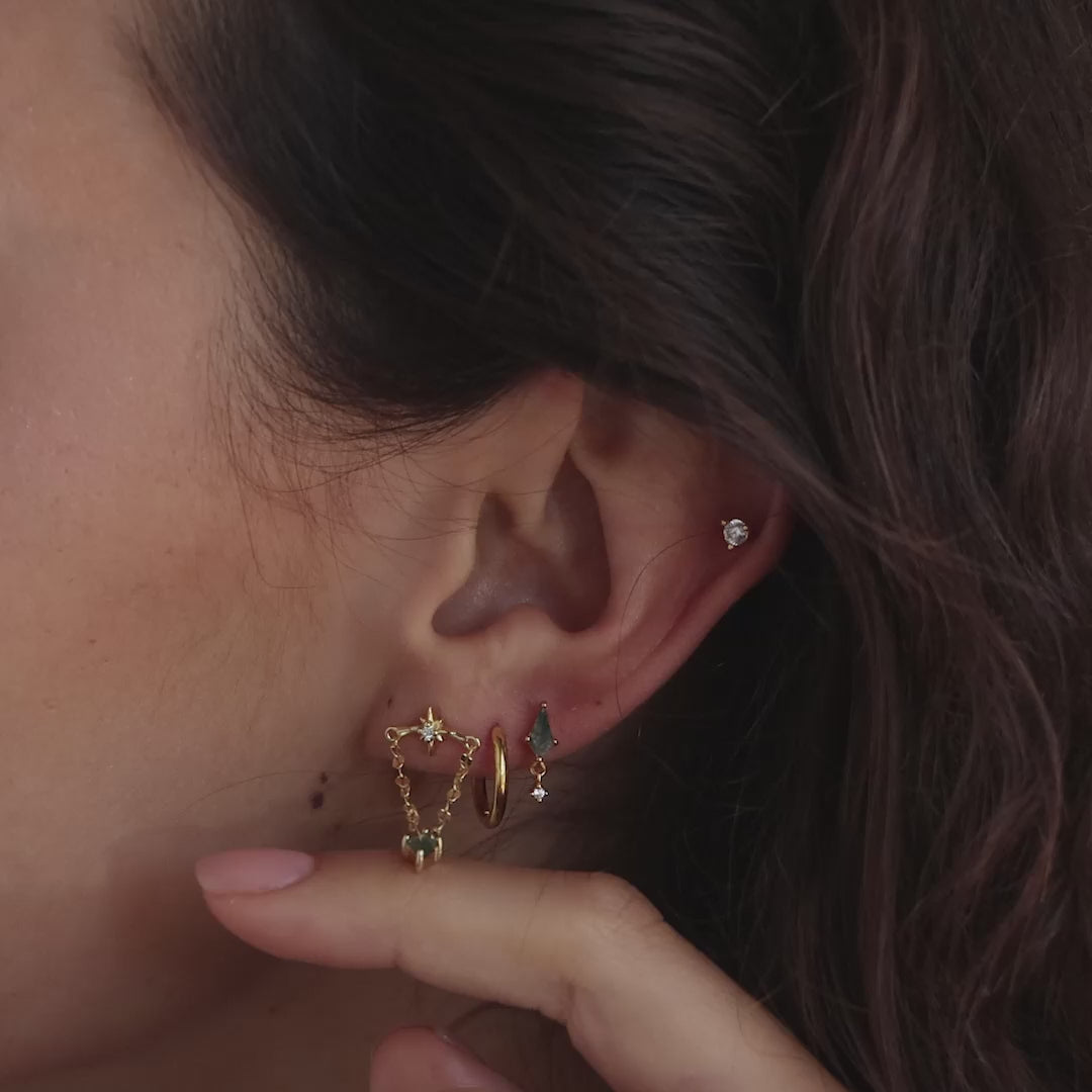 Agate Star Chain Earrings