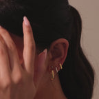 Bold Link Hoops in Mixed Metal