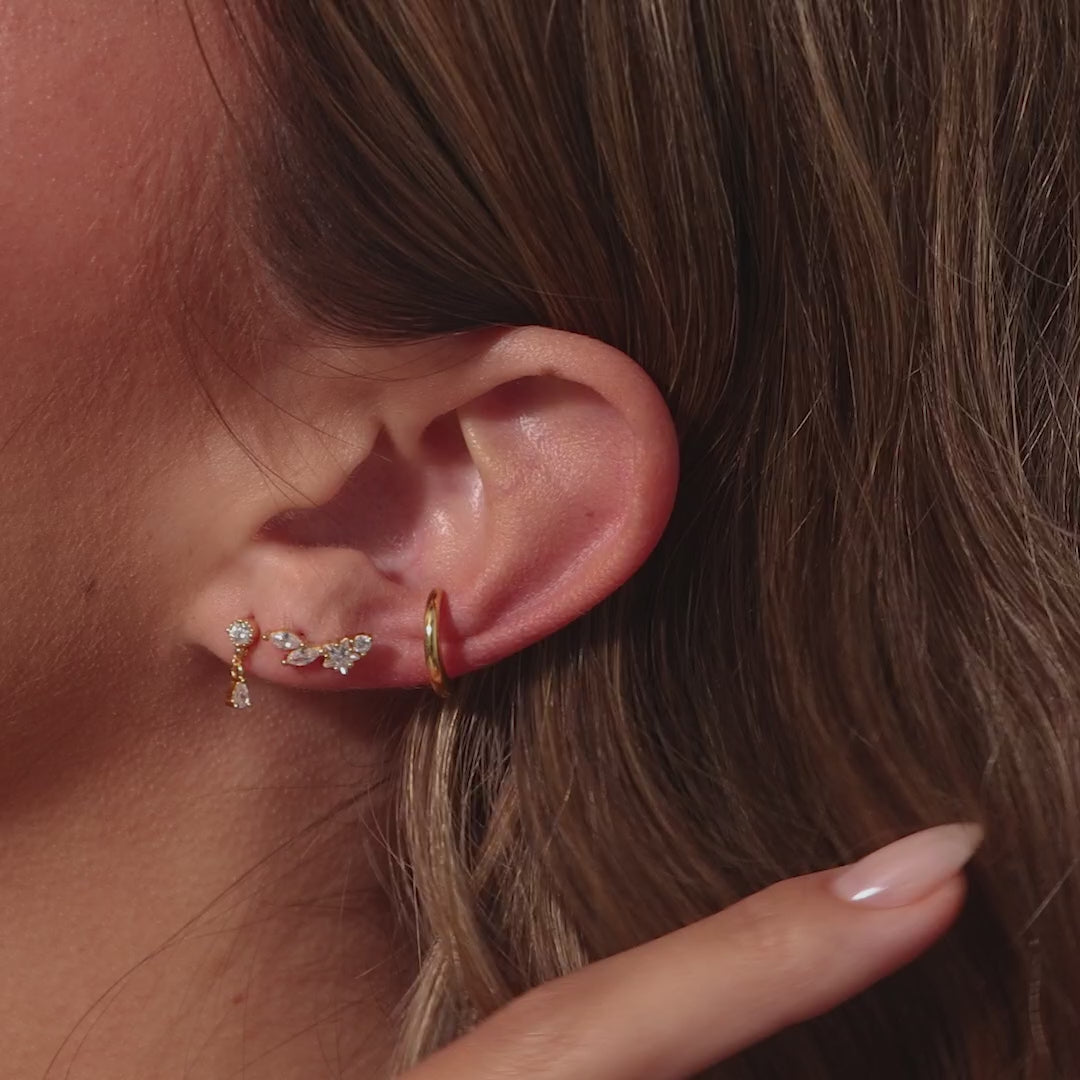 Diamond Starfall Flatback Climbers in 18K Gold