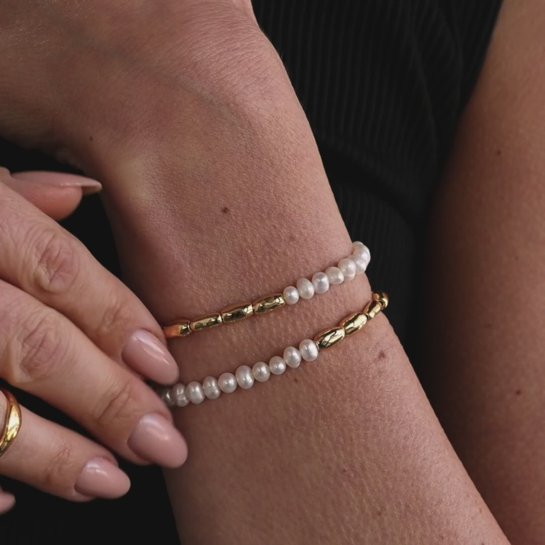 Duo Beaded Pearl Bracelet