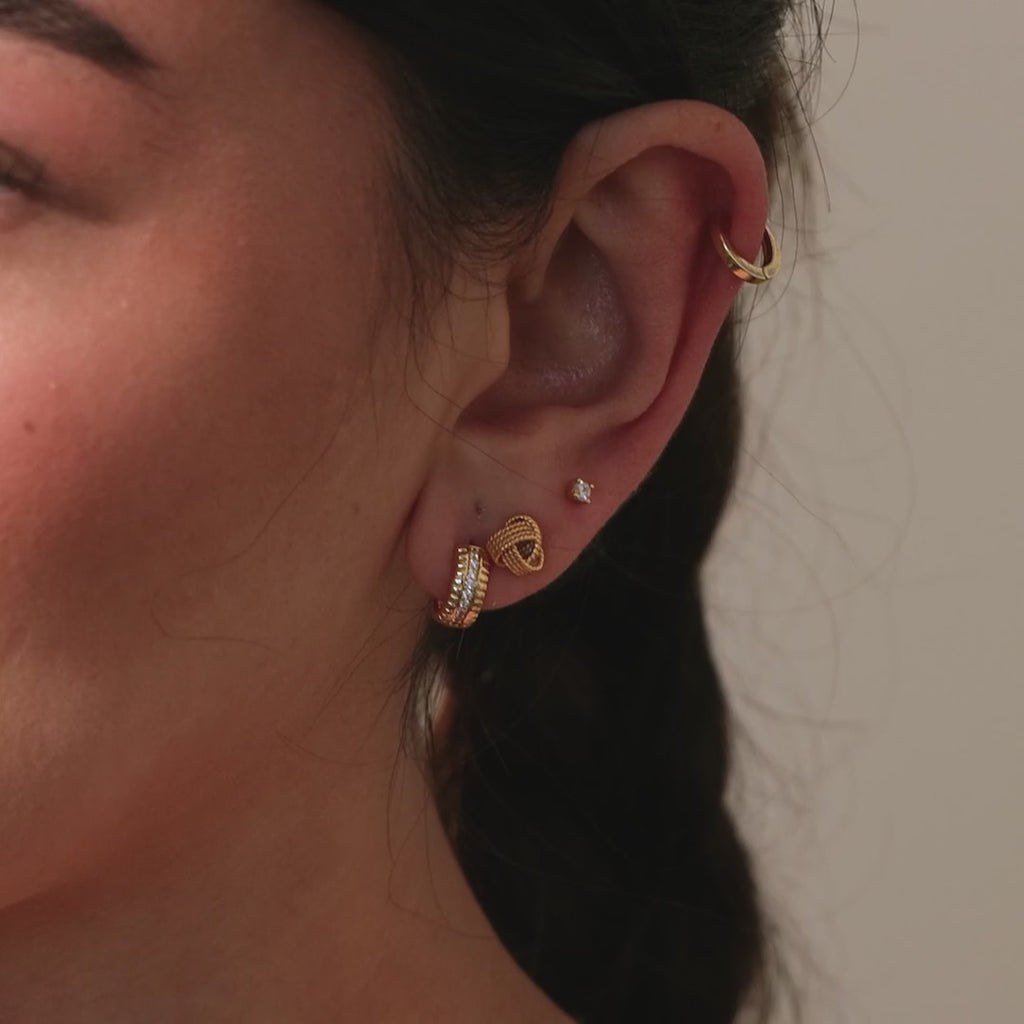 Rope Knot Studs in 18K Gold