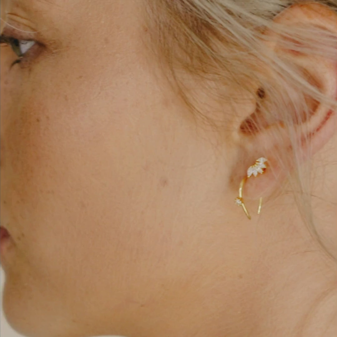 Rylee Diamond Wire Earrings in Silver