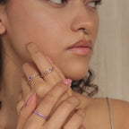 Ensemble d’anneaux empilables d’améthyste