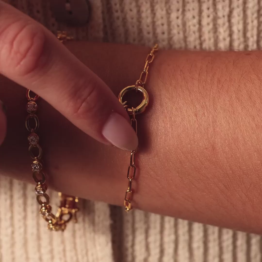 Cross & Heart Charm Bracelet