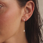 Pearl Drop Chain Earrings