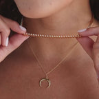 Opal Bezel Tennis Necklace