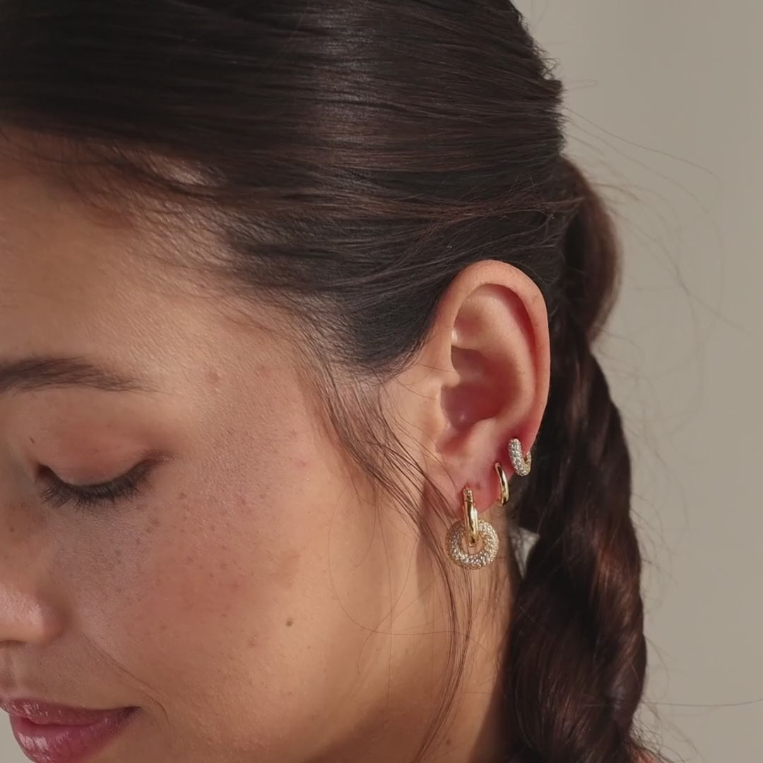 Duo Pave Link Hoops