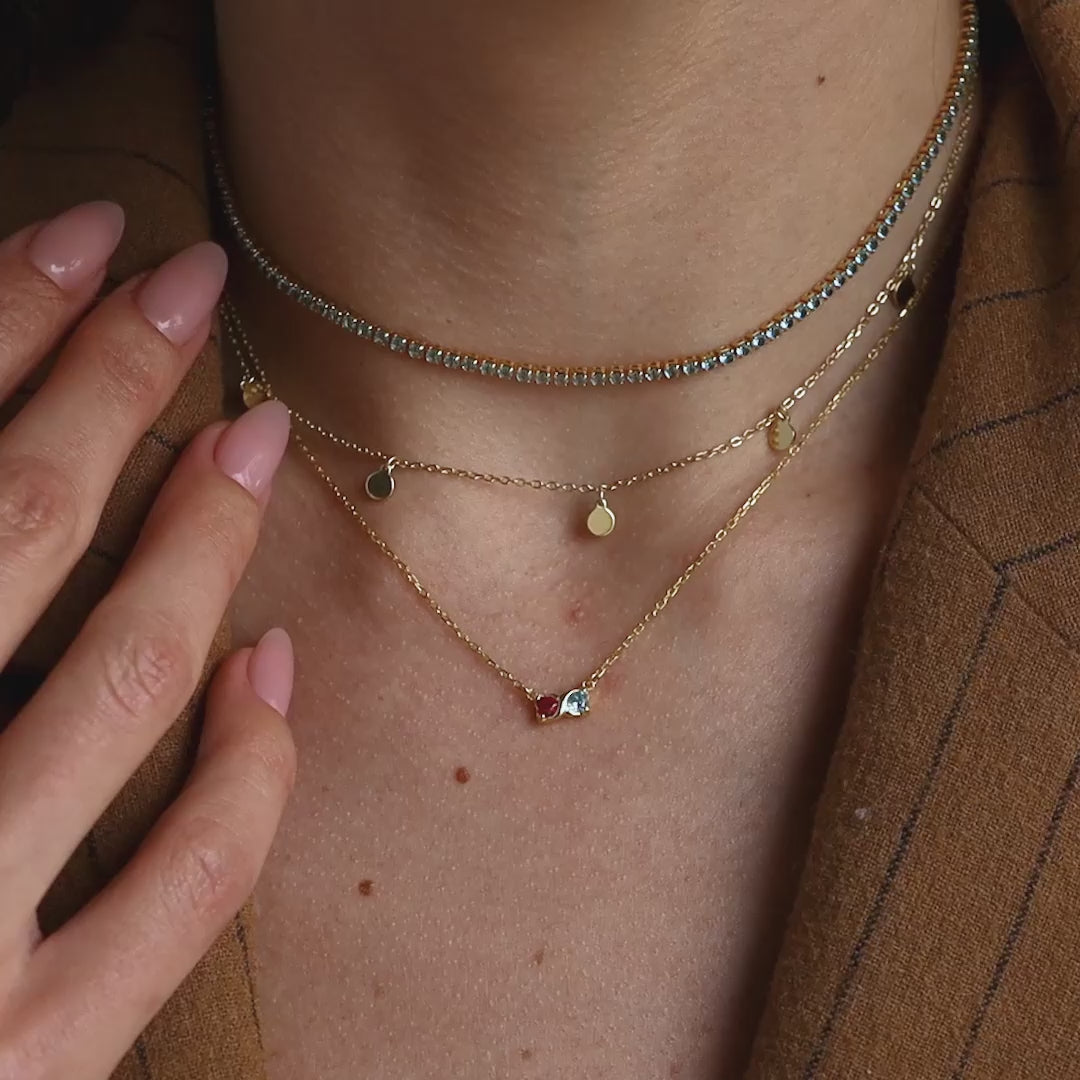 Toi et Moi Infinity Heart Birthstone Necklace