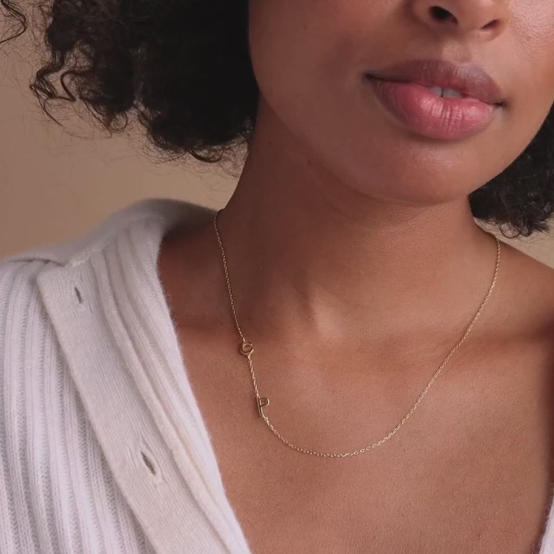 Sideways Initial Necklace