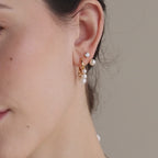 Pearl Chandelier Huggies