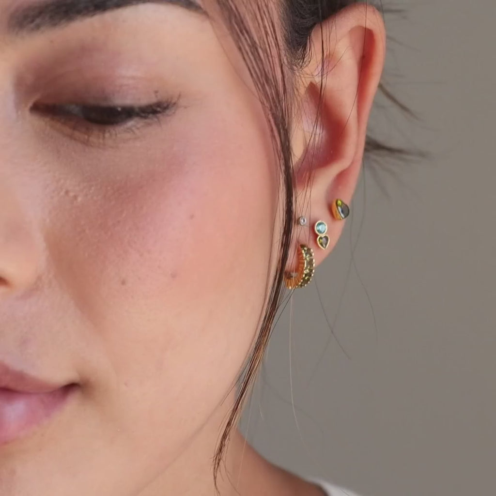 Clous d'oreilles avec pierre de naissance Toi et Moi