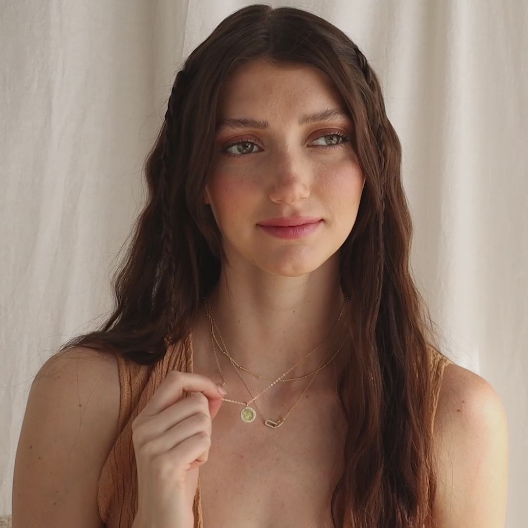 Pave Fingerprint Coin Necklace