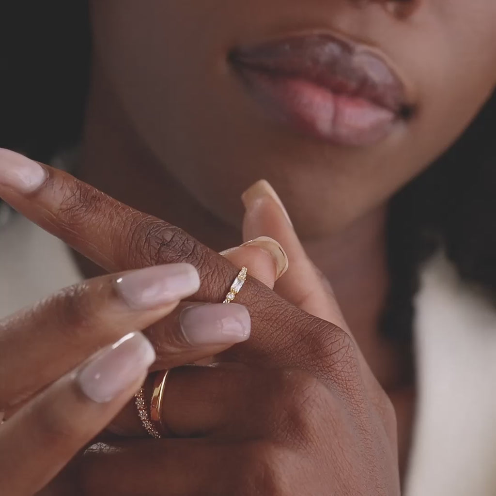 Dainty Baguette Ruby Ring