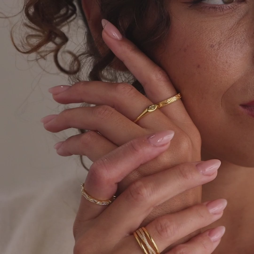 Hand & Footprint Signet Ring