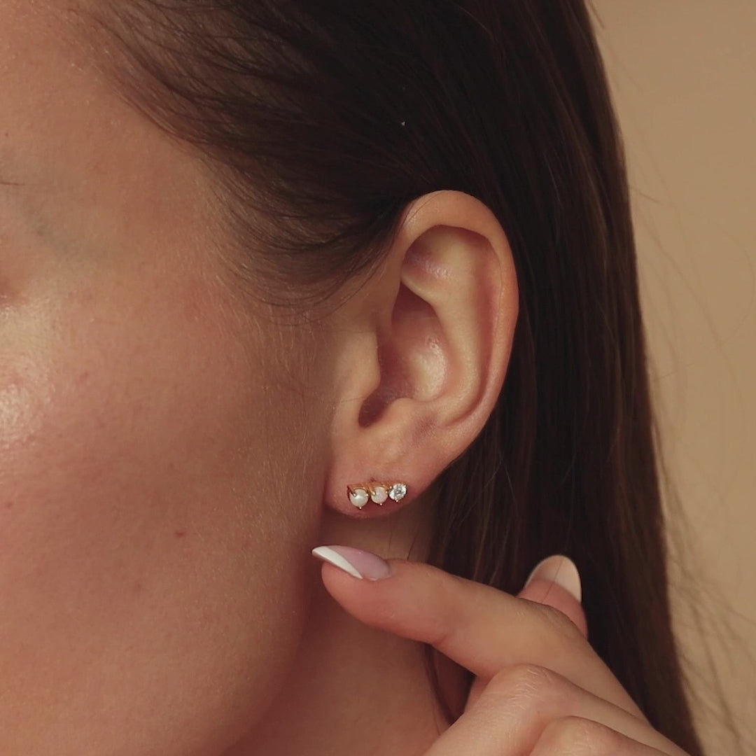 Pearl, Opal & Diamond Studs