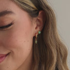 Princess Cut Jade Studs