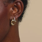 Mixed Metal Mini Triple Knot Earrings