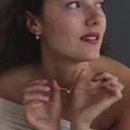 Diamond Bow Necklace & Earrings Set in 18K Gold