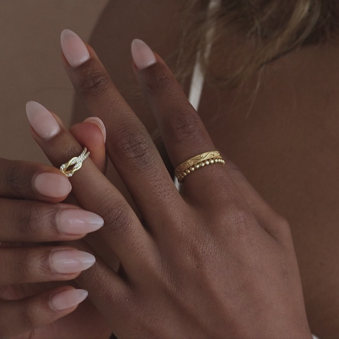 Pave Double Knot Ring