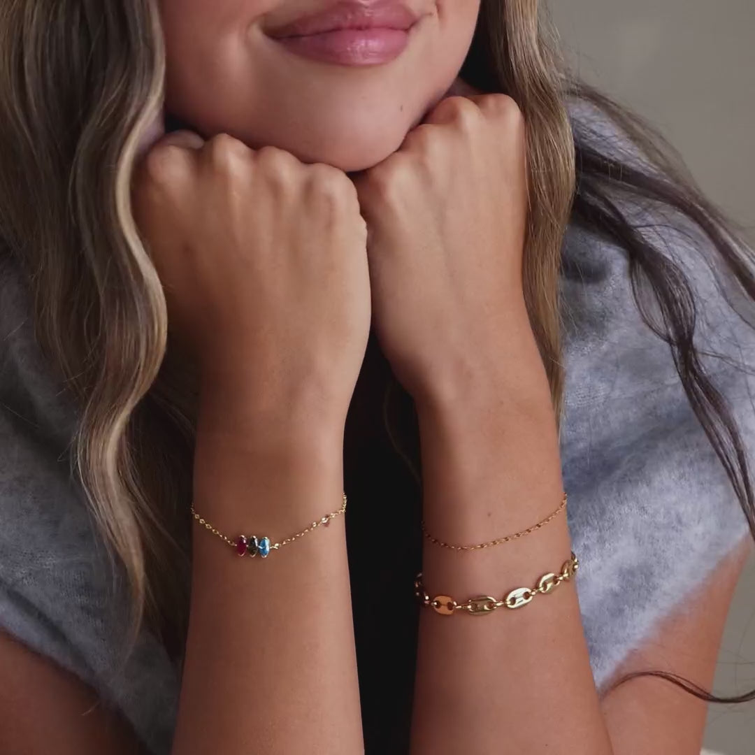 Multiple Marquise Birthstone Bracelet