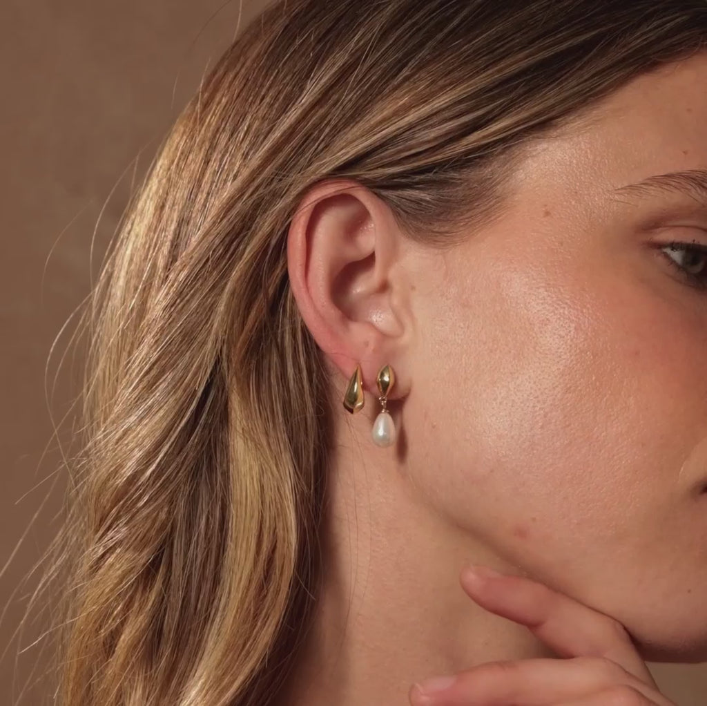 Tiny Pearl Drop Studs