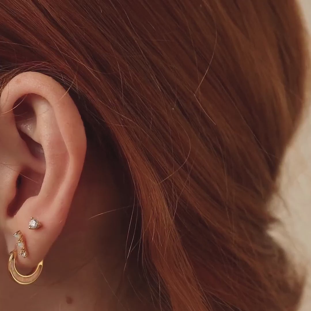 Pendientes de barra de diamantes de ópalo