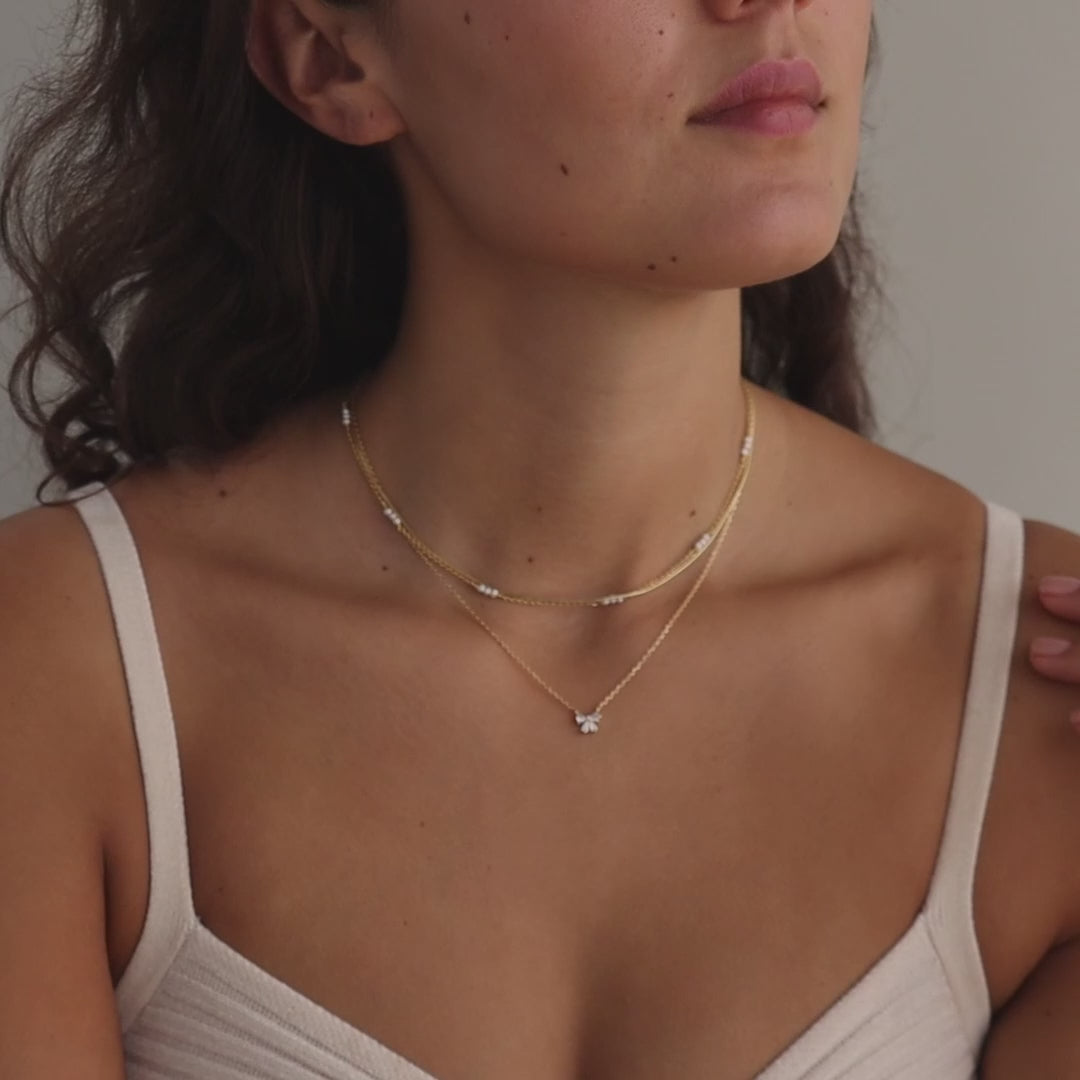 Diamond Bow Necklace