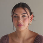 Boucles d'oreilles à maillons épais et pavés