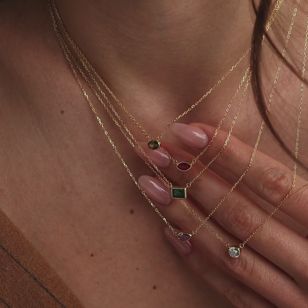 Custom Cut Birthstone Necklace