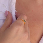 Agate Diamond Rings Set