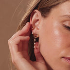 Abstract Pearl Trio Drop Earrings in Silver