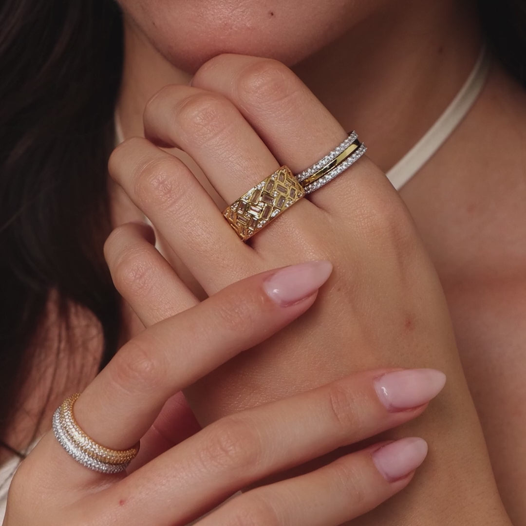 Mosaic Diamond Baguette Ring