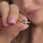 Blue Topaz Emerald Ring