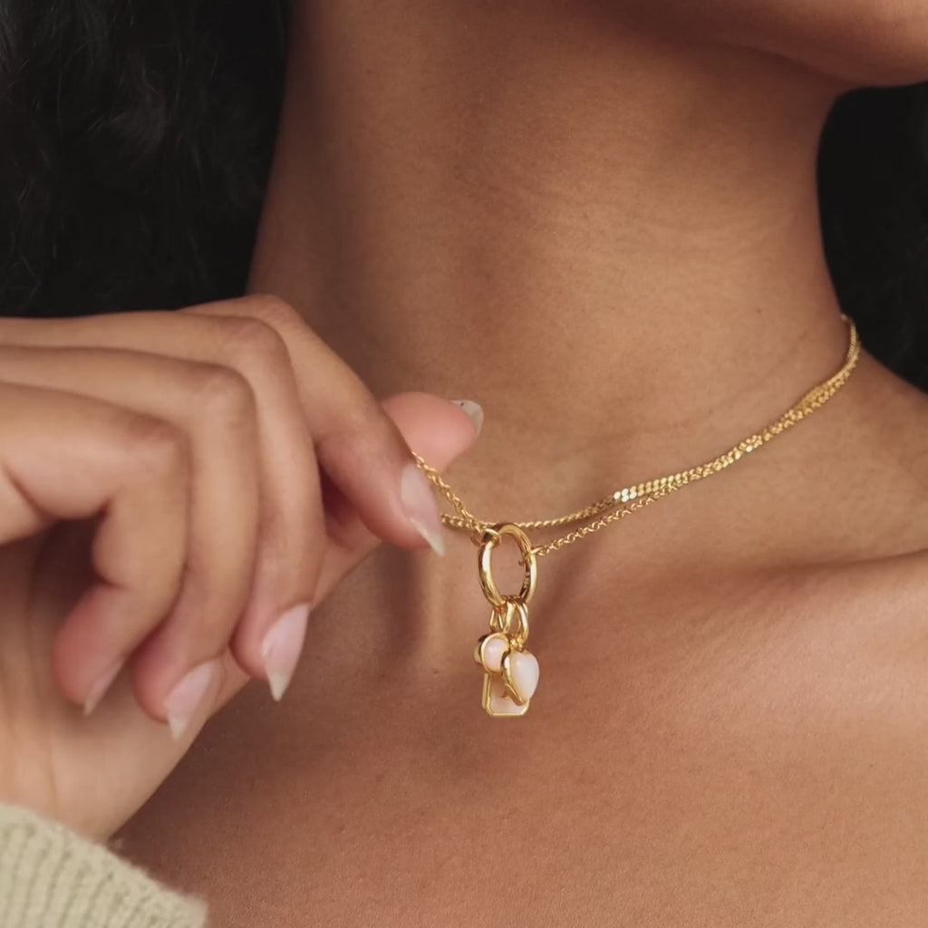 Round Carabiner Charm Set in Sterling Silver