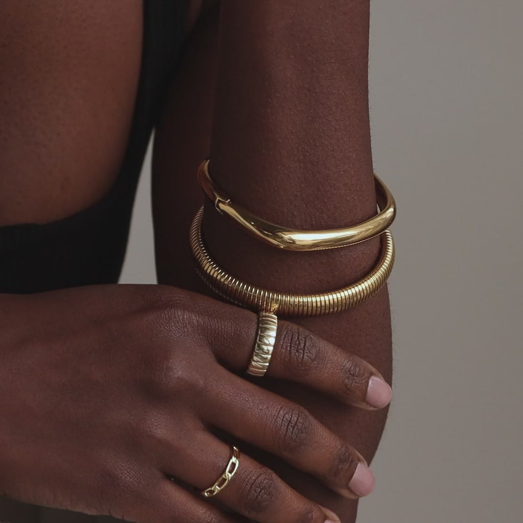 Bracelet jonc à chaîne serpent épaisse