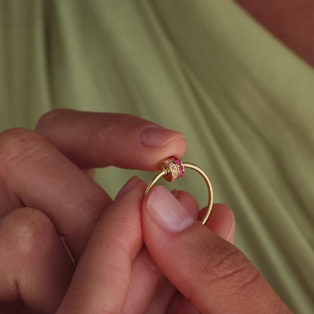 Multiple Birthstone Bead Ring in 18K Gold