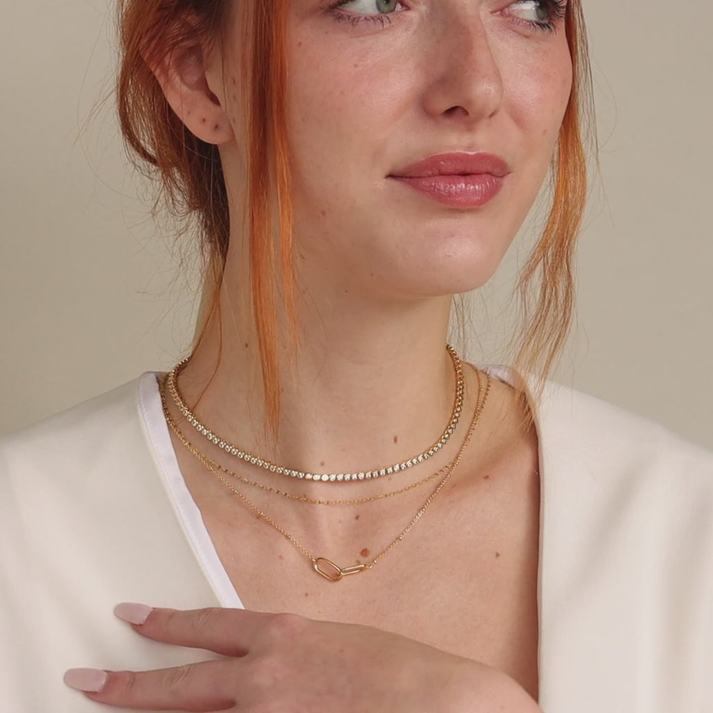 Diamond Bezel Tennis Necklace