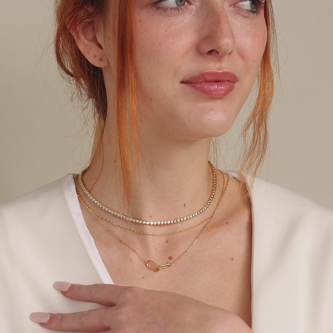 Diamond Bezel Tennis Necklace