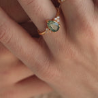 Agate Teardrop Ring in 18K Gold
